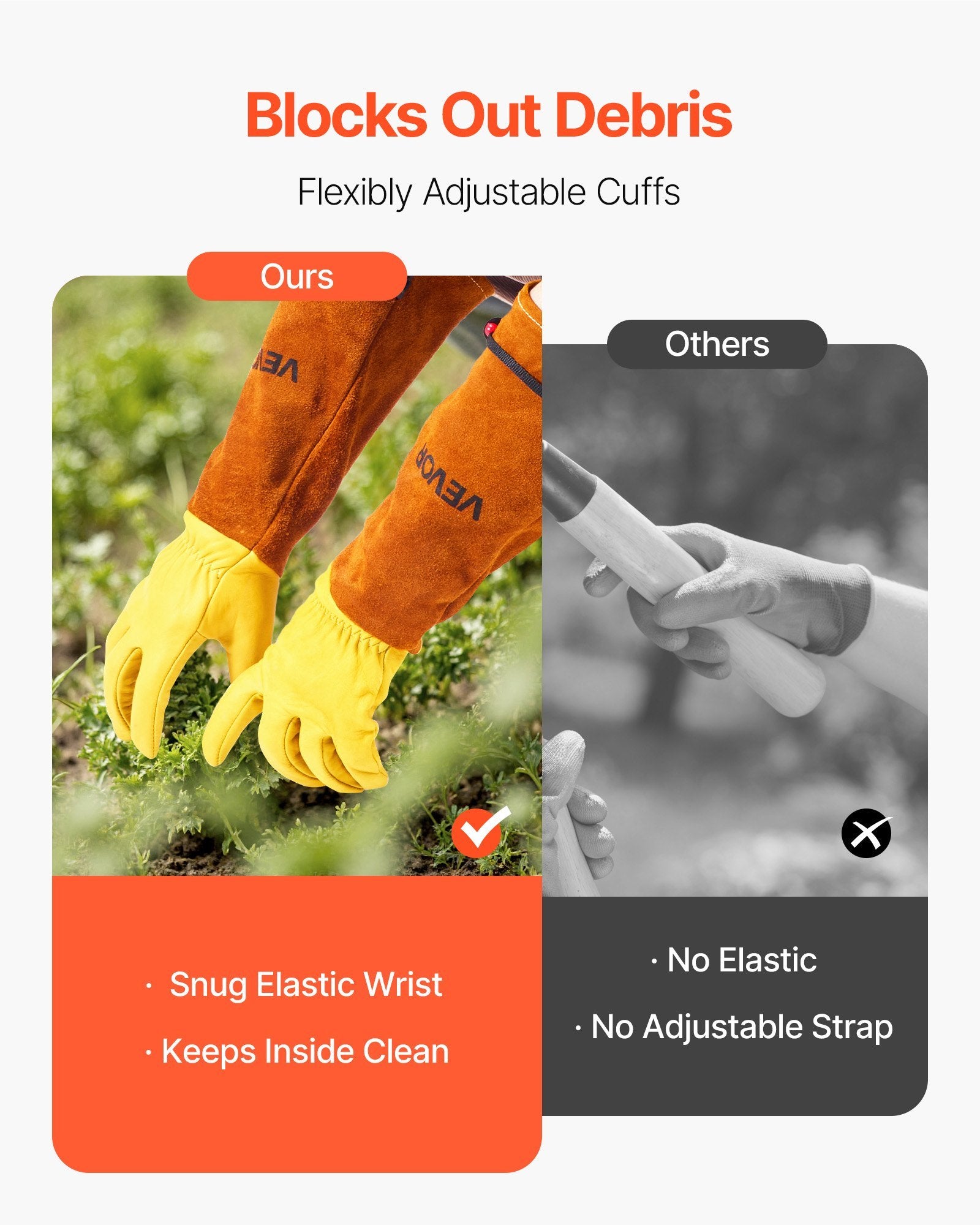 Gardening Gloves – Thorn Proof Long Leather Rose Pruning Gloves for Men & Women