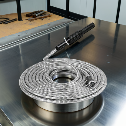 Tuyau de Jardin Métallique – Acier Inoxydable | Flexible, Durable & Étanche