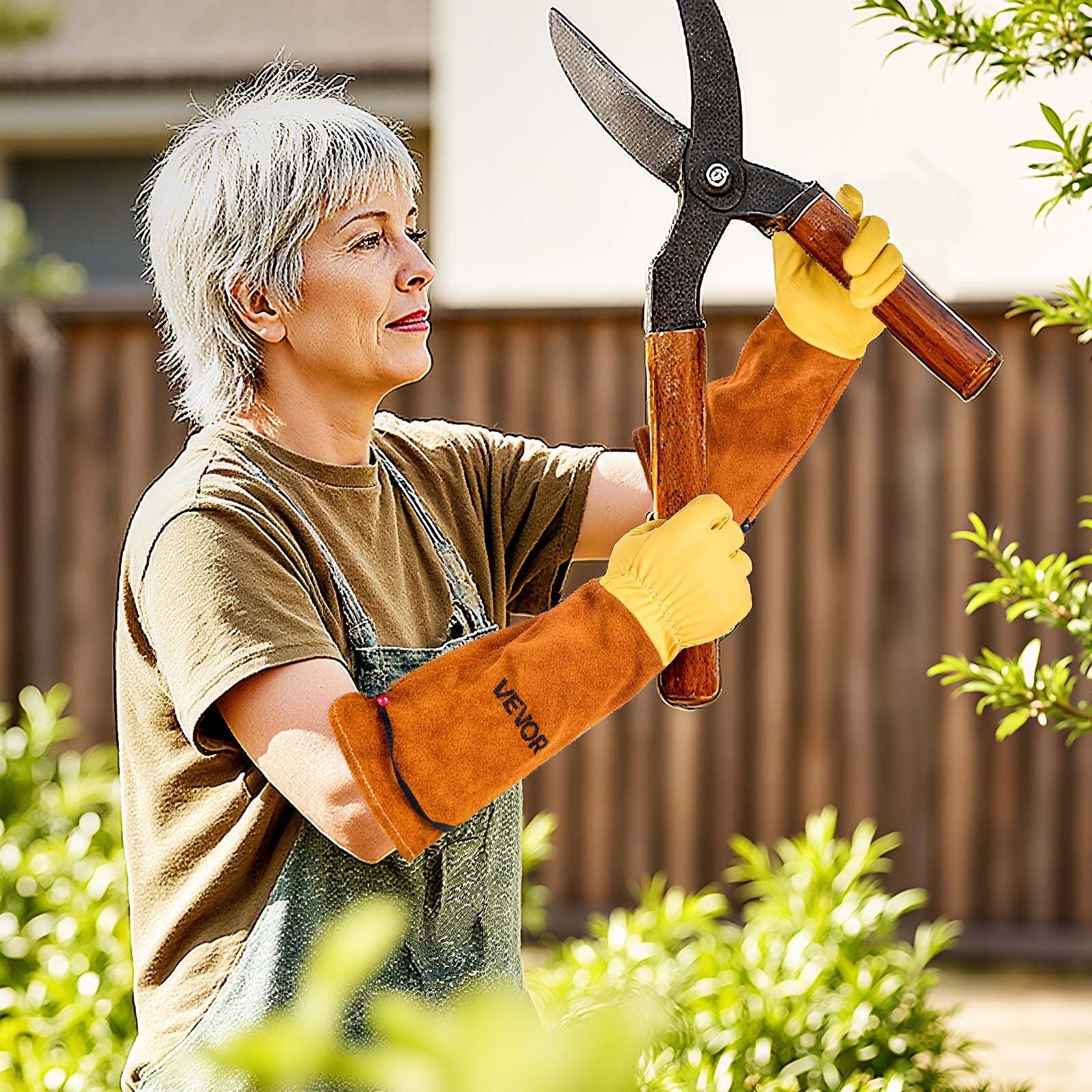 Gardening Gloves – Thorn Proof Long Leather Rose Pruning Gloves for Men & Women